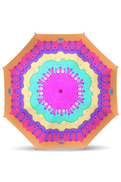 Coral High Kids Pembe Rengarenk Dondurma Desenli Çocuk Şemsiyesi 12661 - 2