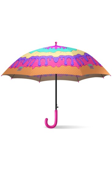 Coral High Kids Pembe Rengarenk Dondurma Desenli Çocuk Şemsiyesi 12661 - 6