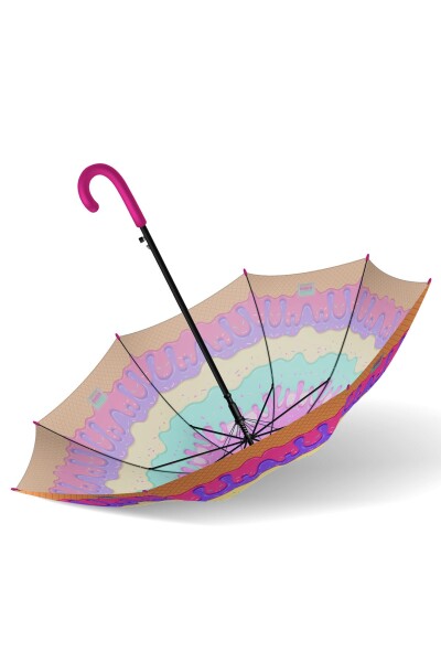 Coral High Kids Pembe Rengarenk Dondurma Desenli Çocuk Şemsiyesi 12661 - 8