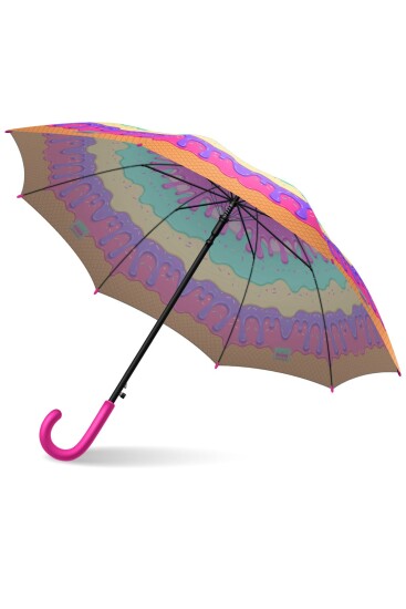 Coral High Kids Pembe Rengarenk Dondurma Desenli Çocuk Şemsiyesi 12661 - 5