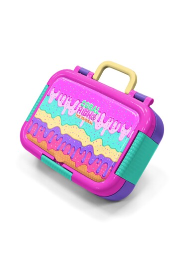 Coral High Kids Pembe Rengarenk Dondurma Desenli Paslanmaz Çelik Beslenme Kabı 39244 - 1