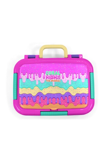 Coral High Kids Pembe Rengarenk Dondurma Desenli Paslanmaz Çelik Beslenme Kabı 39244 - 5
