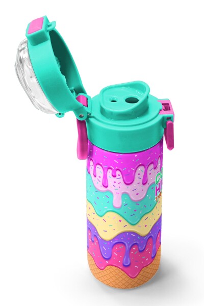 Coral High Kids Pembe Rengarenk Dondurma Desenli Pipetli ve Direkt İçim Çelik Termos 500 ml 31938 - 6