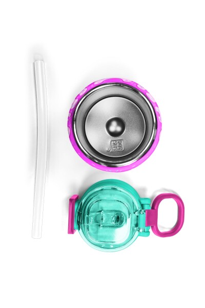 Coral High Kids Pembe Rengarenk Dondurma Desenli Pipetli ve Direkt İçim Çelik Termos 500 ml 31938 - 7
