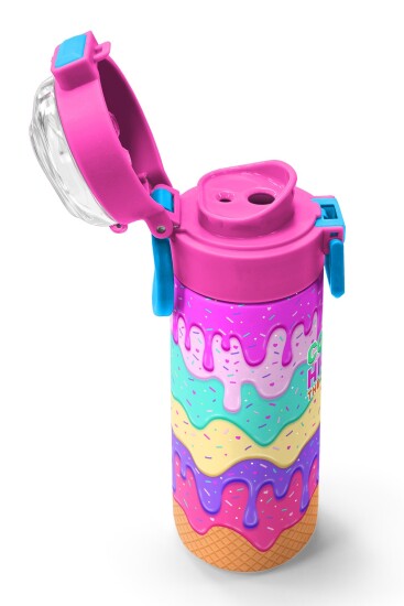 Coral High Kids Pembe Rengarenk Dondurma Desenli Pipetli ve Direkt İçim Çelik Termos 500 ml 31938 - 6