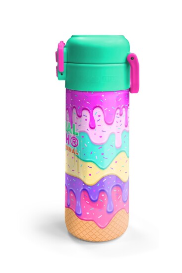 Coral High Kids Pembe Rengarenk Dondurma Desenli Pipetli ve Direkt İçim Çelik Termos 500 ml 31938 - 6