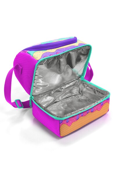 Coral High Kids Pembe Rengarenk Dondurma Desenli Thermo İki Katlı Beslenme Çantası 37211 - 5
