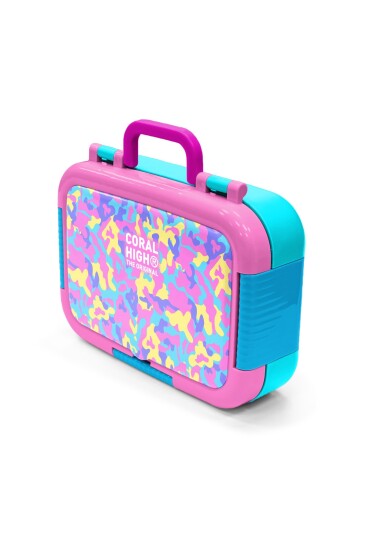 Coral High Kids Pembe Sarı Lavanta Kamuflaj Desenli Paslanmaz Çelik Beslenme Kabı 39101 - 4