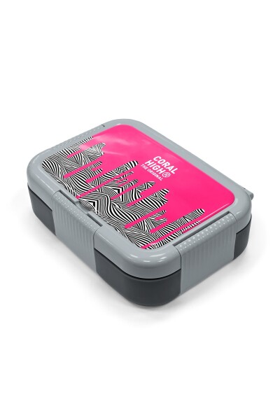 Coral High Kids Pembe Siyah Beyaz Desenli Paslanmaz Çelik Beslenme Kabı 39185 - 2