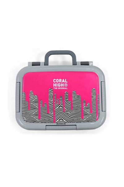 Coral High Kids Pembe Siyah Beyaz Desenli Paslanmaz Çelik Beslenme Kabı 39185 - 5