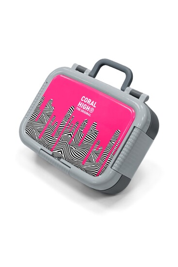 Coral High Kids Pembe Siyah Beyaz Desenli Paslanmaz Çelik Beslenme Kabı 39185 