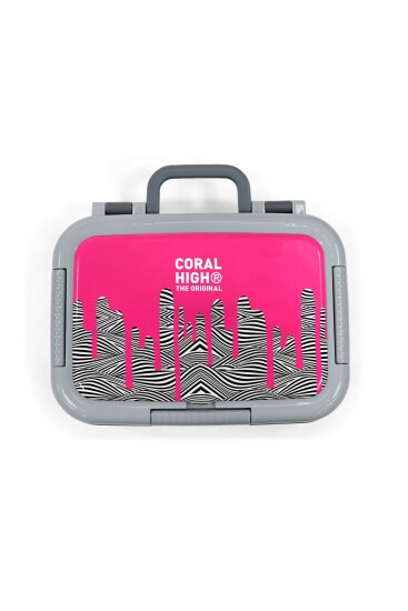 Coral High Kids Pembe Siyah Beyaz Desenli Paslanmaz Çelik Beslenme Kabı 39185 - 5