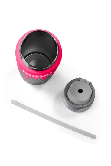 Coral High Kids Pembe Siyah Beyaz Desenli Pipetli ve Direkt İçim Çelik Termos 800 ml 38539 - 8