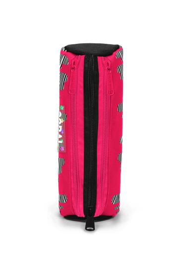 Coral High Kids Pembe Siyah Beyaz Desenli Üç Bölmeli Kalem Çantası 11178 - 2