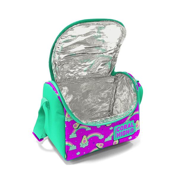 Coral High Kids Pembe Su Yeşili Avokado Desenli 3’lü Okul Çanta Seti SET0123491 - 4