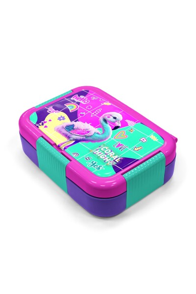 Coral High Kids Pembe Su Yeşili Flamingo Desenli Paslanmaz Çelik Beslenme Kabı 39331 - 2