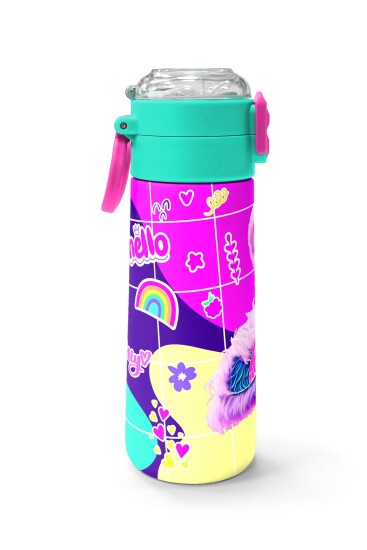 Coral High Kids Pembe Su Yeşili Flamingo Desenli Pipetli ve Direkt İçim Çelik Termos 500 ml 31811 - 2