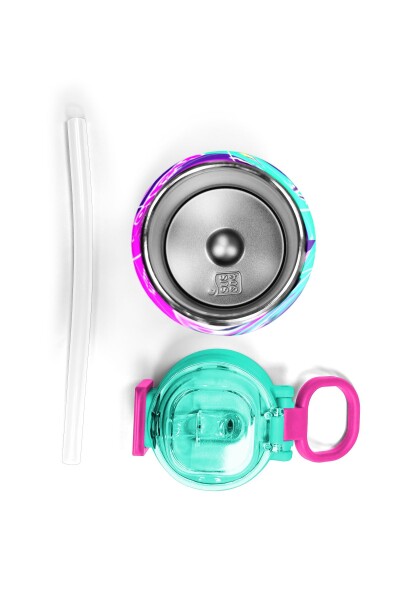 Coral High Kids Pembe Su Yeşili Flamingo Desenli Pipetli ve Direkt İçim Çelik Termos 500 ml 31811 - 7