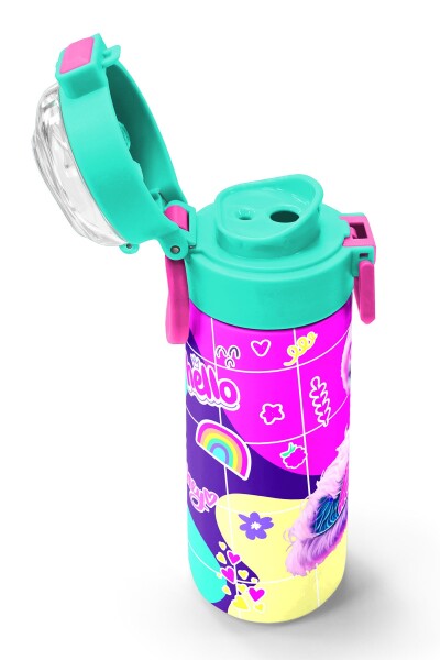 Coral High Kids Pembe Su Yeşili Flamingo Desenli Pipetli ve Direkt İçim Çelik Termos 500 ml 31811 - 6