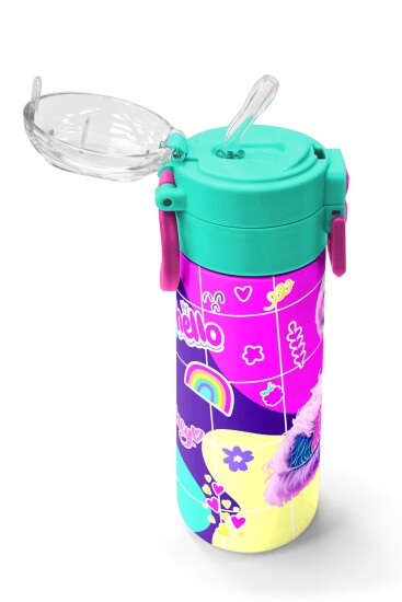 Coral High Kids Pembe Su Yeşili Flamingo Desenli Pipetli ve Direkt İçim Çelik Termos 500 ml 31811 - 5