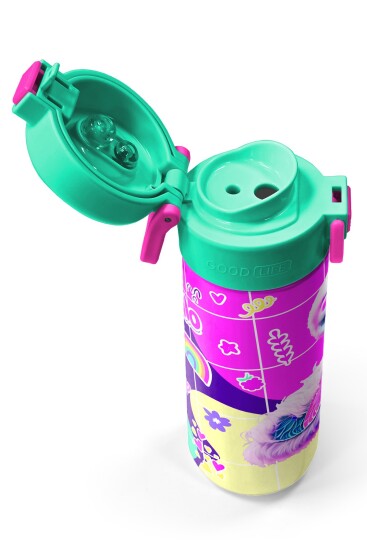 Coral High Kids Pembe Su Yeşili Flamingo Desenli Pipetli ve Direkt İçim Çelik Termos 500 ml 31811 - 3