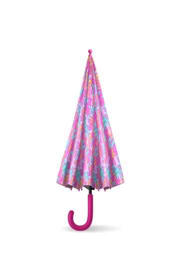 Coral High Kids Pembe Su Yeşili Harf Desenli Çocuk Şemsiyesi 36112 - 6