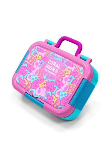 Coral High Kids Pembe Su Yeşili Harf Desenli Paslanmaz Çelik Beslenme Kabı 39141 