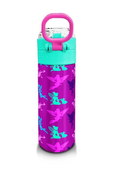 Coral High Kids Pembe Su Yeşili Peri Desenli Pipetli ve Direkt İçim Çelik Termos 500 ml 31900 - 3