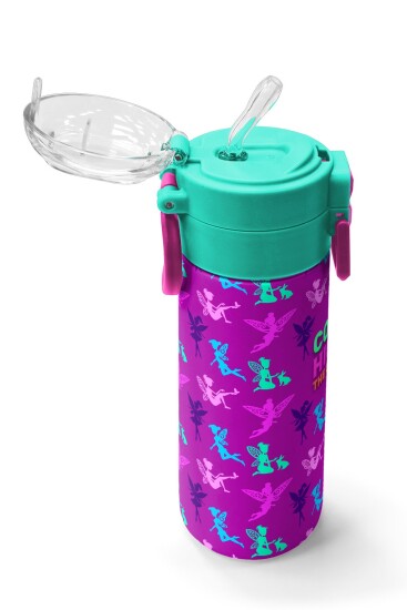 Coral High Kids Pembe Su Yeşili Peri Desenli Pipetli ve Direkt İçim Çelik Termos 500 ml 31900 - 5