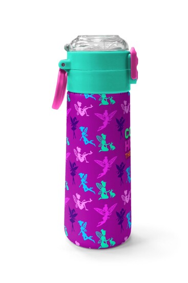 Coral High Kids Pembe Su Yeşili Peri Desenli Pipetli ve Direkt İçim Çelik Termos 500 ml 31900 - 2