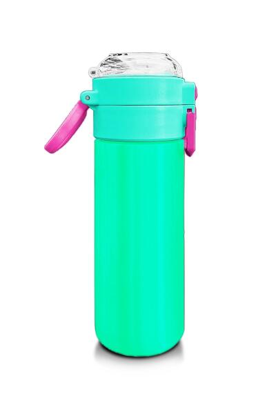 Coral High Kids Pembe Su Yeşili Pipetli ve Direkt İçim Çelik Termos 500 ml 31825 - 2
