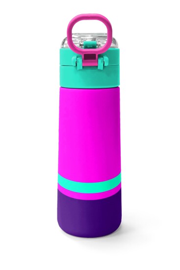 Coral High Kids Pembe Su Yeşili Pipetli ve Direkt İçim Çelik Termos 500 ml 31829 - 4