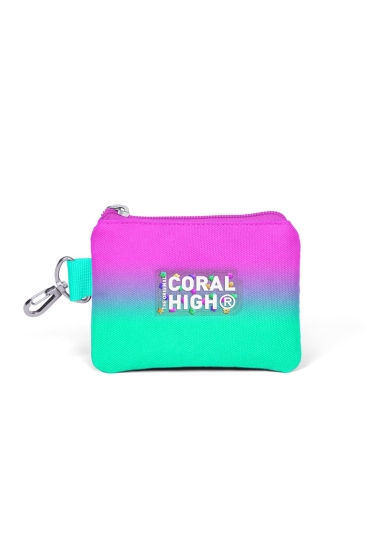 Coral High Kids Pembe Su Yeşili Renk Geçişli Bozuk Para Çantası 21923 - 1