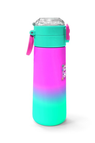 Coral High Kids Pembe Su Yeşili Renk Geçişli Pipetli ve Direkt İçim Çelik Termos 500 ml 31838 - 2