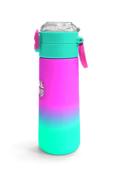 Coral High Kids Pembe Su Yeşili Renk Geçişli Pipetli ve Direkt İçim Çelik Termos 500 ml 31838 - 3