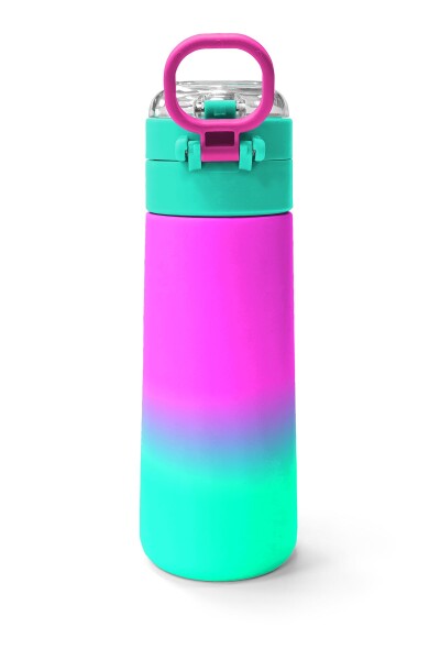 Coral High Kids Pembe Su Yeşili Renk Geçişli Pipetli ve Direkt İçim Çelik Termos 500 ml 31838 - 4