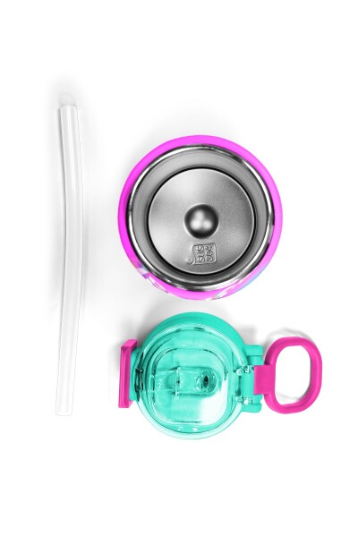 Coral High Kids Pembe Su Yeşili Renk Geçişli Pipetli ve Direkt İçim Çelik Termos 500 ml 31838 - 7
