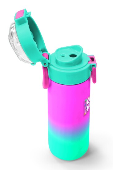 Coral High Kids Pembe Su Yeşili Renk Geçişli Pipetli ve Direkt İçim Çelik Termos 500 ml 31838 - 6