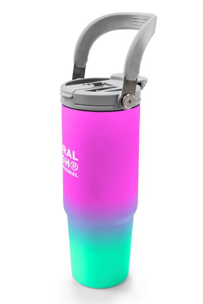 Coral High Kids Pembe Su Yeşili Renk Geçişli Pipetli ve Direkt İçim Çelik Termos 900 ml 38724 - 4