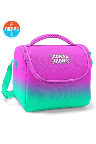 Coral High Kids Pembe Su Yeşili Renk Geçişli Thermo Beslenme Çantası 11874 