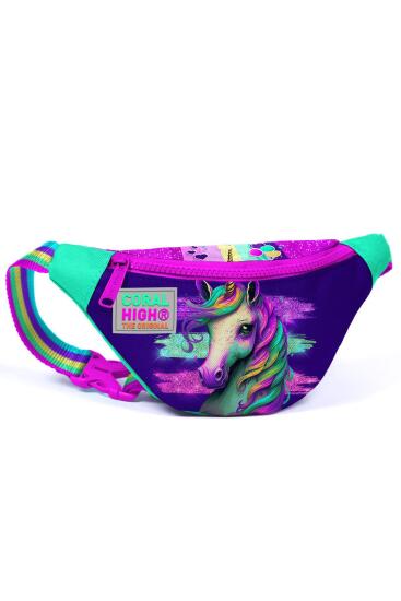 Coral High Kids Pembe Su Yeşili Unicorn Desenli Bel Çantası 11510 - Coral High KIDS