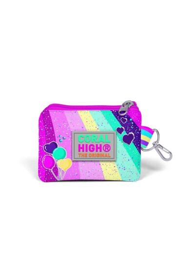 Coral High Kids Pembe Su Yeşili Unicorn Desenli Bozuk Para Çantası 21887 - 2