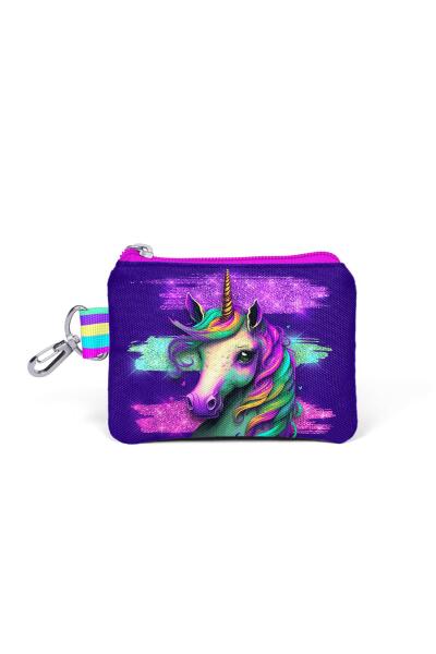 Coral High Kids Pembe Su Yeşili Unicorn Desenli Bozuk Para Çantası 21887 - 1