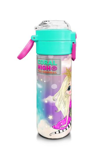 Coral High Kids Pembe Su Yeşili Unicornlu Desenli Pipetli ve Direkt İçim Çelik Termos 500 ml 31940 - 2