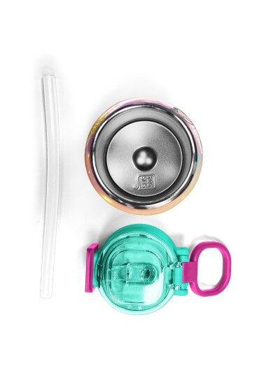 Coral High Kids Pembe Su Yeşili Unicornlu Desenli Pipetli ve Direkt İçim Çelik Termos 500 ml 31940 - 7