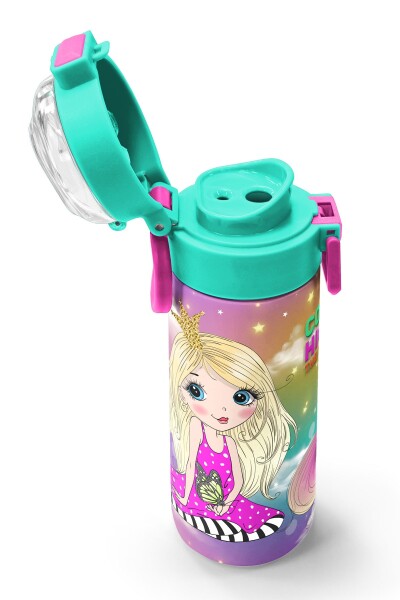Coral High Kids Pembe Su Yeşili Unicornlu Desenli Pipetli ve Direkt İçim Çelik Termos 500 ml 31940 - 6