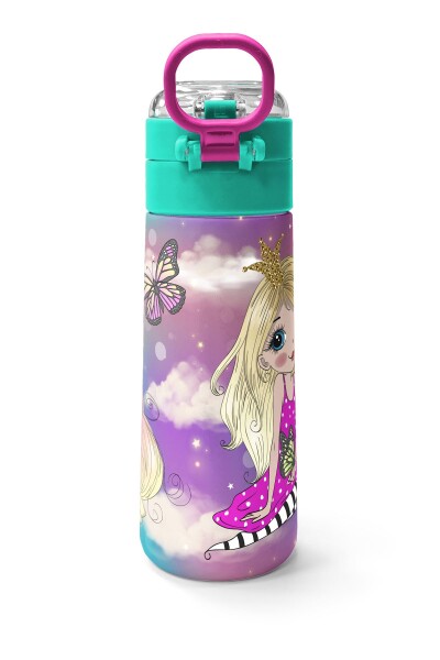 Coral High Kids Pembe Su Yeşili Unicornlu Desenli Pipetli ve Direkt İçim Çelik Termos 500 ml 31940 - 4