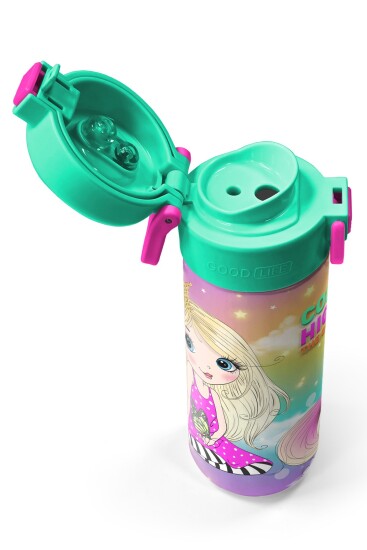 Coral High Kids Pembe Su Yeşili Unicornlu Desenli Pipetli ve Direkt İçim Çelik Termos 500 ml 31940 - 3