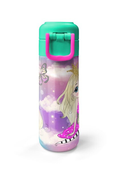 Coral High Kids Pembe Su Yeşili Unicornlu Desenli Pipetli ve Direkt İçim Çelik Termos 500 ml 31940 - 7