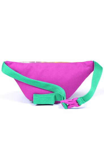 Coral High Kids Pembe Su Yeşili Unicornlu Kız Desenli Bel Çantası 12605 - 3